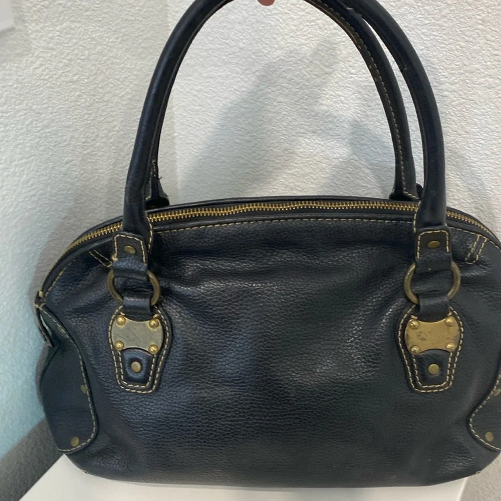 Vintage Michael Kors Dark Brown Pebbled Leather Brass Hardware Shoulder Bag - Picture 3 of 15